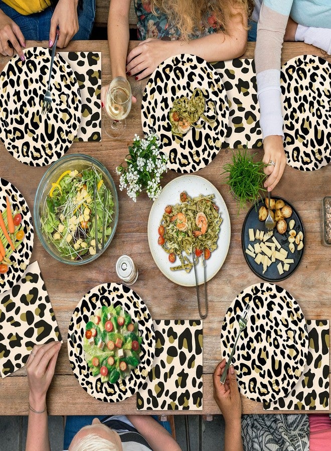 DYLIVeS Leopard Print Birthday Party Tableware for 24, Disposable 9 inch Paper Plates and 3 Ply Luncheon Napkins for Jungle Safari Cheetah Print Leopard Birthday Party Decorations - Image 4