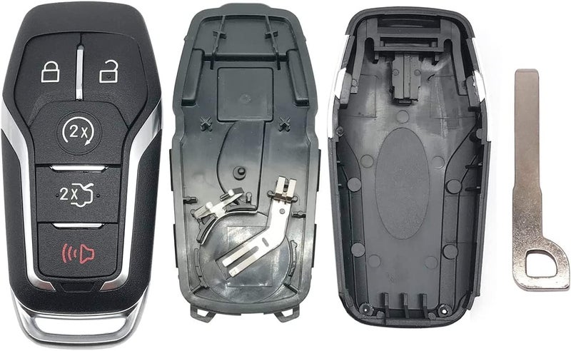 5 Buttons Car Key Shell with Uncut Key Blade for Ford Fusion Explorer Mustang Edge F150 F250 F350 Lincoln MKZ MKC, Replacement Keyless Entry Remote Control Fob Cover Case - Image 3