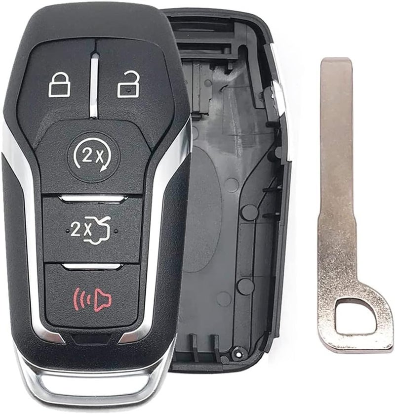 5 Buttons Car Key Shell with Uncut Key Blade for Ford Fusion Explorer Mustang Edge F150 F250 F350 Lincoln MKZ MKC, Replacement Keyless Entry Remote Control Fob Cover Case - Image 2