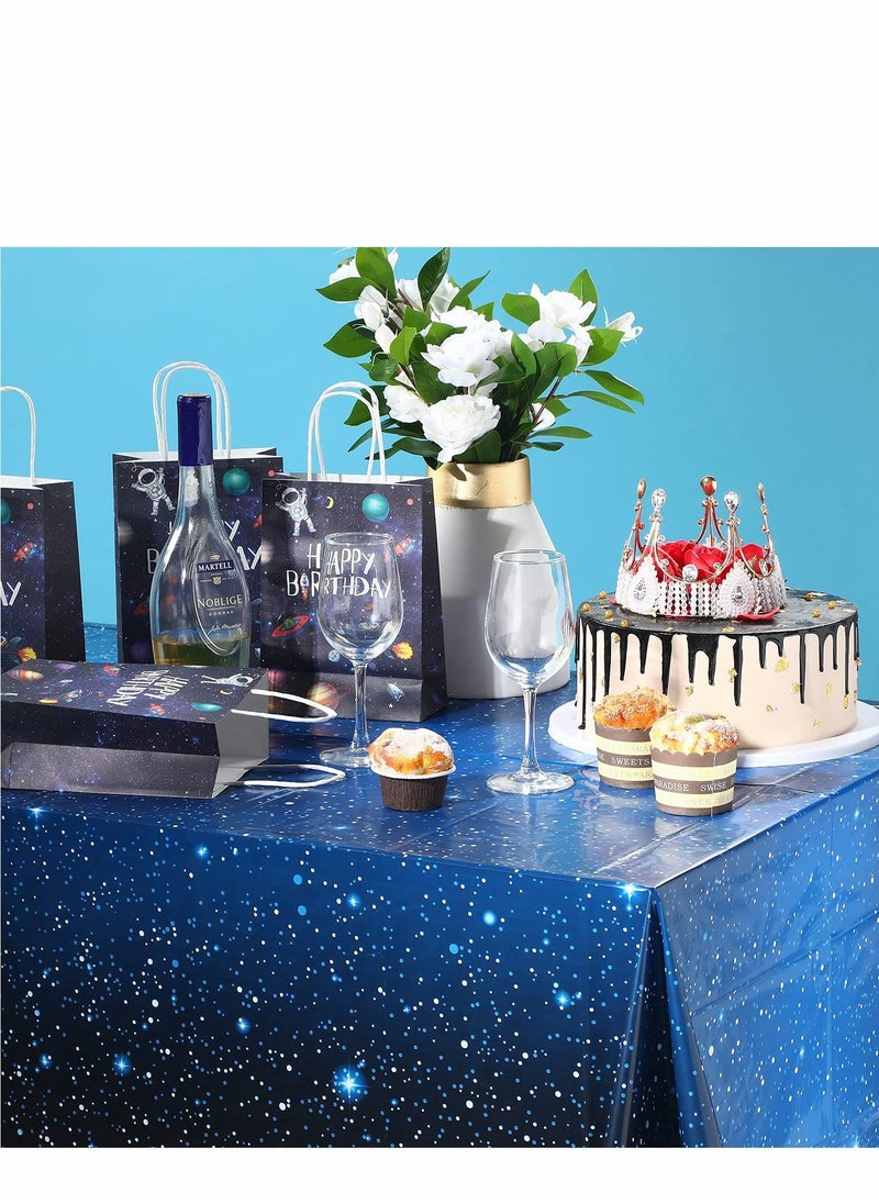 Y&D - Space Tablecloth Starry Night Decorations Plastic Galaxy Table Cover Stars Theme Party Supplies for Birthday Home Decorations, 54 x 108 Inch, 2 Pieces - Image 1