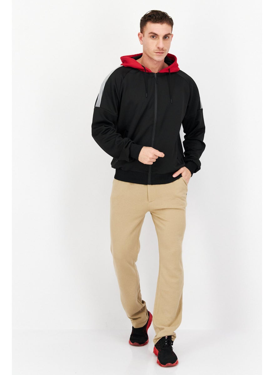 Cultura New York Men Hooded Full Zipper Textured Jackets, Black Combo  - Image 4