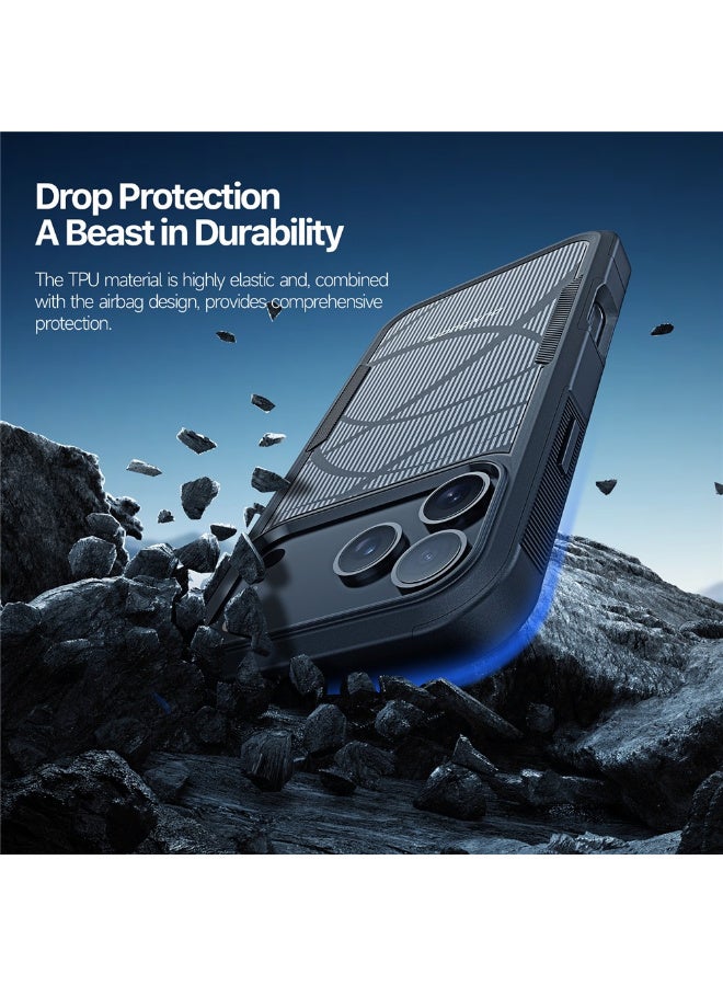 دوكس دوتشيز جراب مغناطيسي لهاتف ايفون 17  برو ماكس من سلسلة شليد للحماية من السقوط حتى ارتفاع 10 أقدام مصنوع من مادة البولي يوريثين الحراري + غطاء هاتف من مادة تيبي يو  - Rhythm Pattern - Image 5