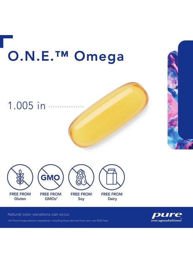Pure Encapsulations ONE Omega - مكمل غذائي بزيت السمك لصحة القلب والمفاصل والبشرة والعينين والإدراك* - مركز زيت السمك مع حمض إيكوسابنتينويك وحمض دوكوساهيكسانويك - 60 كبسولة هلامية لينة - Image 3