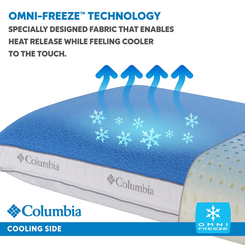 Columbia Cooling Gel Memory Foam Pillow - Comfortable and Supportive with Cooling & Breathable Features - Removable Washable Cover, Queen - Image 3