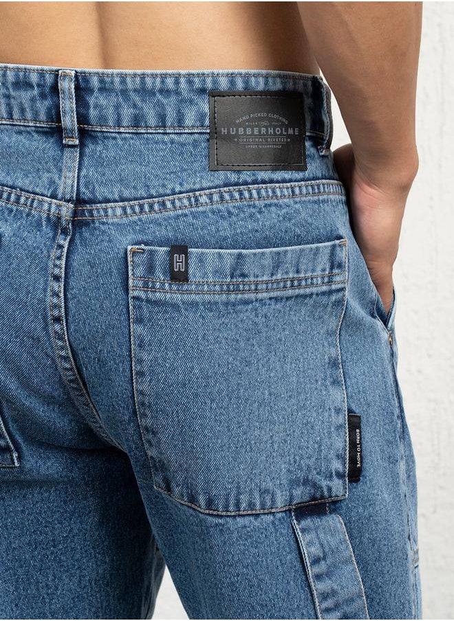 Hubberholme - Mid Rise Relaxed Fit Cut & Sew Panel Jeans by Styli - Image 1