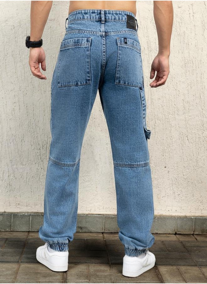 Hubberholme - Mid Rise Relaxed Fit Cut & Sew Panel Jeans by Styli - Image 1