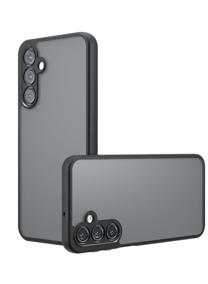 Case Cover Shockproof Hard PC Back Soft TPU Frame Matte Black Slim Protective Cover Compatible with  Samsung Galaxy A15 ( Black) - Image 1