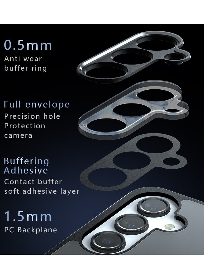 Case Cover Shockproof Hard PC Back Soft TPU Frame Matte Black Slim Protective Cover Compatible with  Samsung Galaxy A15 ( Black) - Image 2