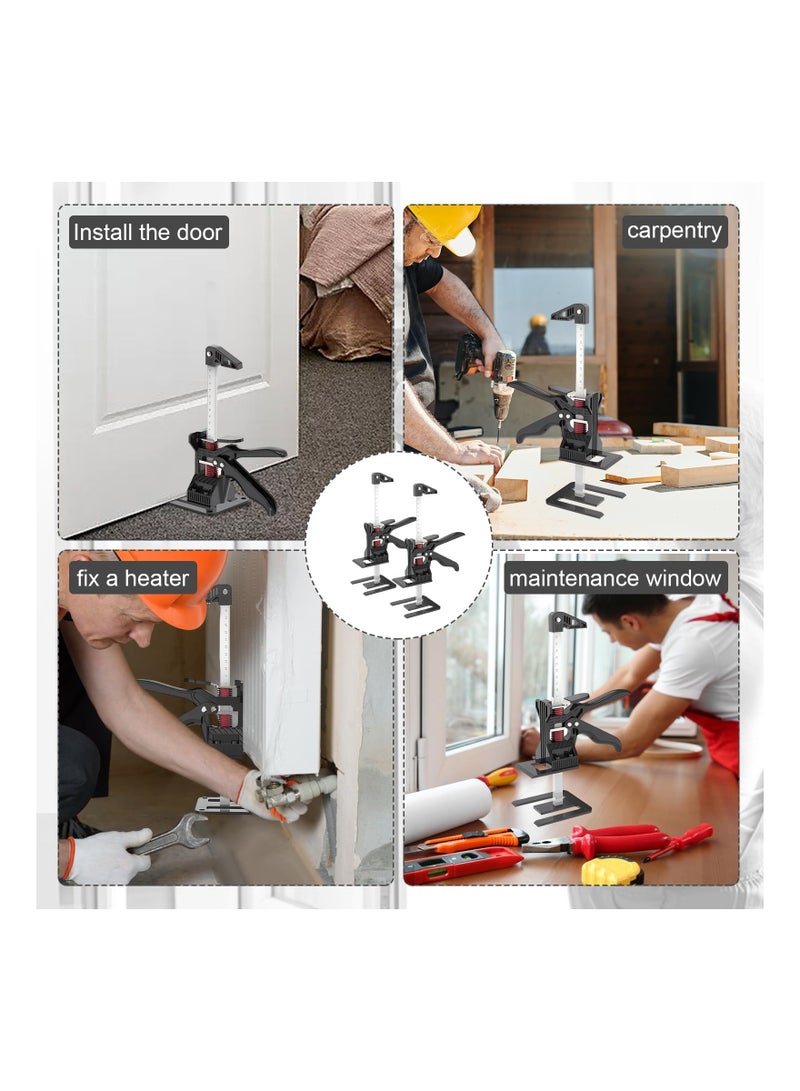KASTWAVE Door Lifter Tool, 2PCS Multifunctional Hand Lifting Tool Jack, Metal Labor Saving Arm, 1234LBS Furniture Lifter Height Adjustment, Plasterboard Lifter, Drywall Lifter, Labor-Saving Tool for Men - Image 3