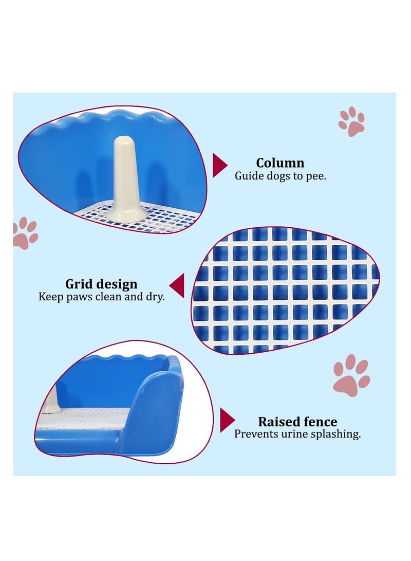 NNC PETS Dog training tray with Raised fence, Column design, and Detachable grid, Splash-proof pet potty for medium to large dogs, Ideal for training & Daily use, Easy to clean 53 cm (Blue) - Image 4