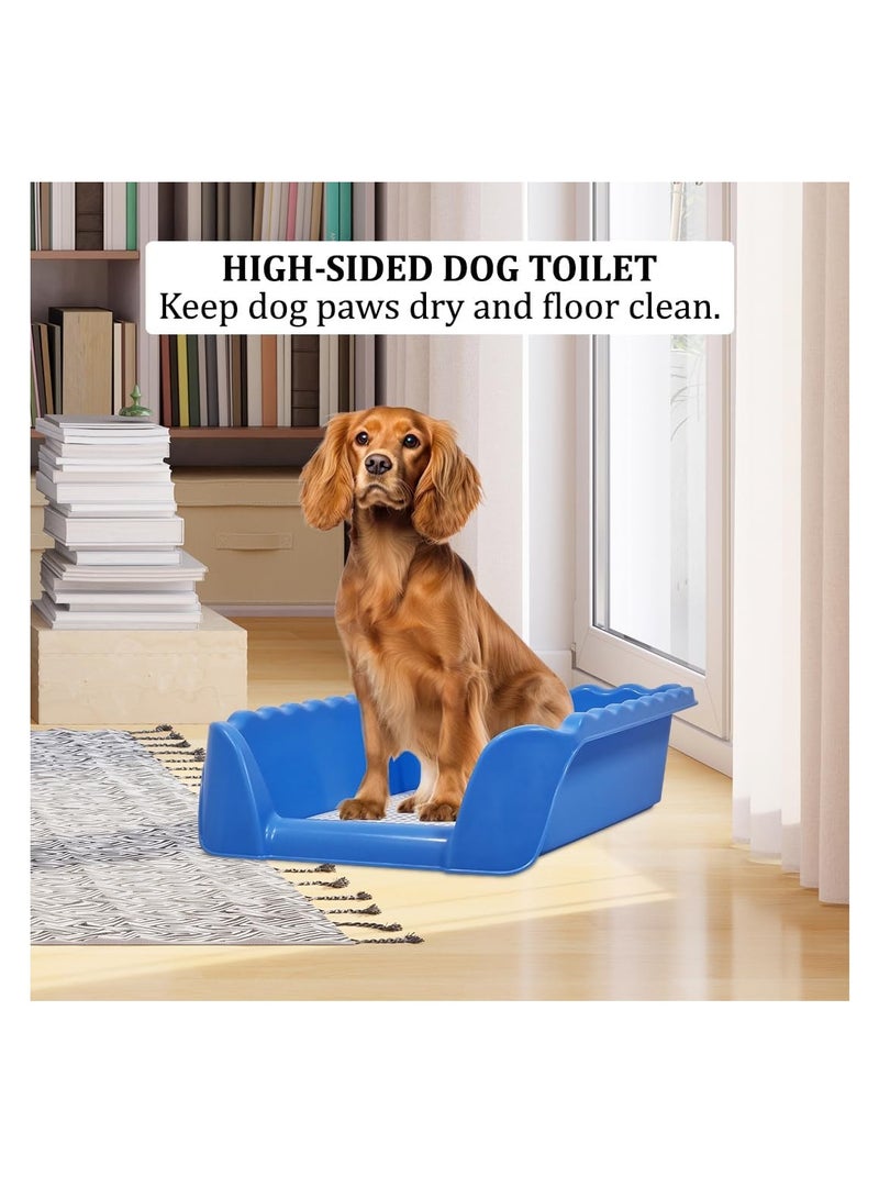 NNC PETS Dog training tray with Raised fence, Column design, and Detachable grid, Splash-proof pet potty for medium to large dogs, Ideal for training & Daily use, Easy to clean 53 cm (Blue) - Image 5