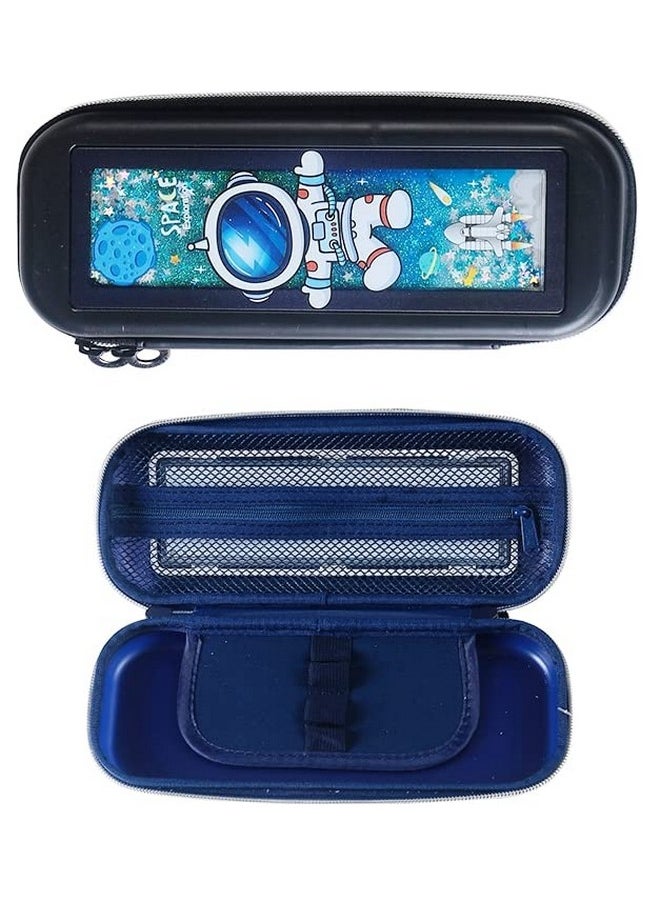 TEMSON - TEMSON Pencil Box, Pencil Pouches for Boys, Cartoon Pencil Case, Pencil Case for Girls, Pencil Pouches for Kids, Stationary Organizer Pencil Box (3864-3B) (Assorted Space - Black) - Image 1