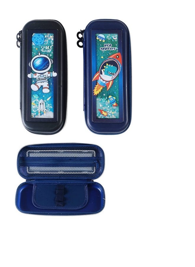 TEMSON - TEMSON Pencil Box, Pencil Pouches for Boys, Cartoon Pencil Case, Pencil Case for Girls, Pencil Pouches for Kids, Stationary Organizer Pencil Box (3864-3B) (Assorted Space - Black) - Image 1