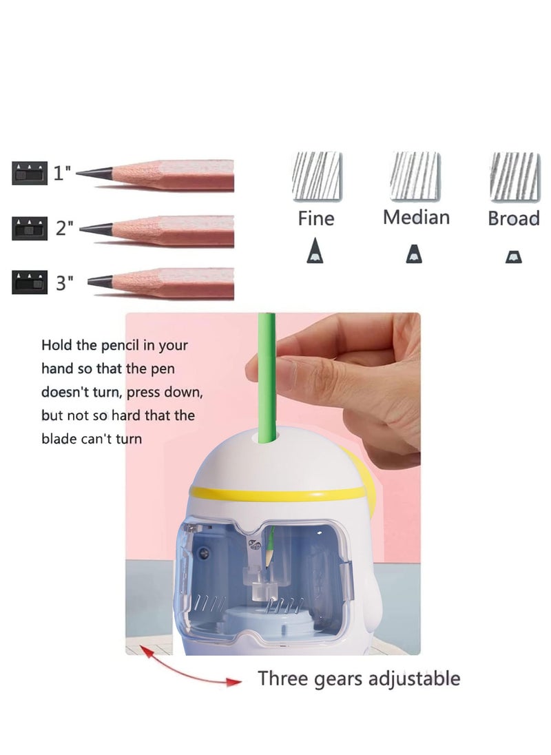 Electric Pencil Sharpener, Auto-Stop Feature and Heavy Duty Helical Blade Pencil Sharpener, USB & Battery Operated 3 Adjustable Sharpening Modes for 6-8mm Diameter Pencils for Student School Office