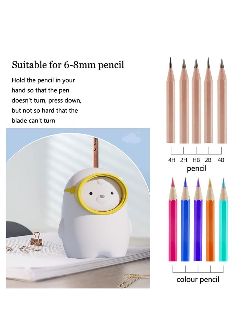Electric Pencil Sharpener, Auto-Stop Feature and Heavy Duty Helical Blade Pencil Sharpener, USB & Battery Operated 3 Adjustable Sharpening Modes for 6-8mm Diameter Pencils for Student School Office