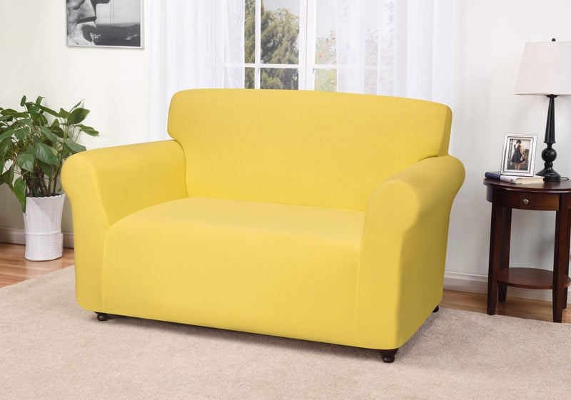 Madison Madison Jersey Loveseat Slipcover Yellow 
