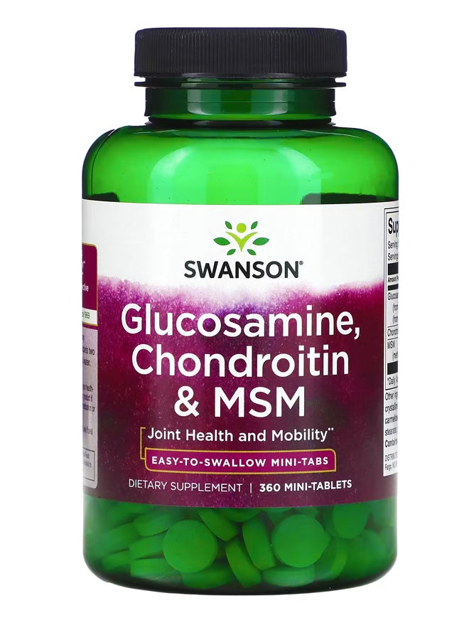 سوانسون جلوكوزامين ، وكوندروتن ، وميثيل سلفونيل ميثان ، 360 قرصًا صغيرًا