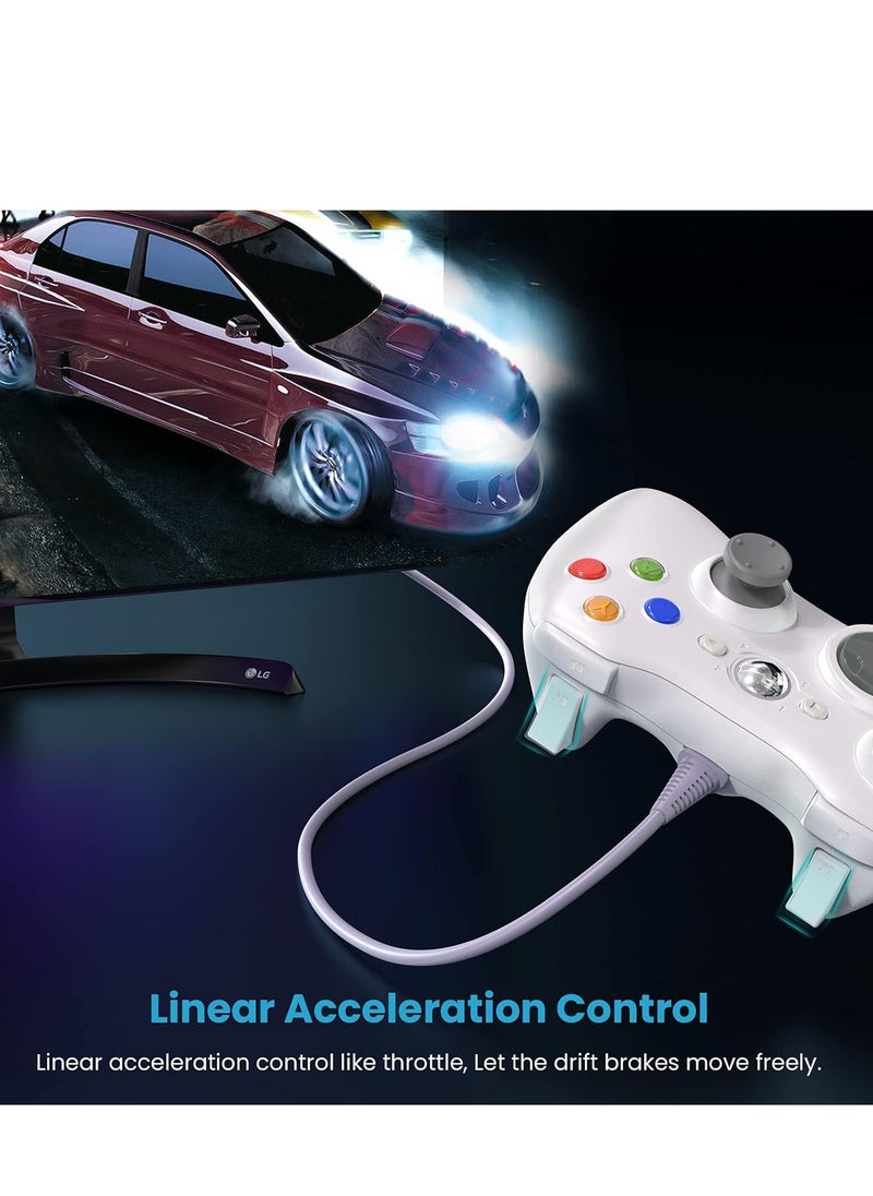 ماركة غير محددة - وحدة تحكم سلكية للكمبيوتر الشخصي، وحدة تحكم ألعاب لجهاز Xbox 360 مع خاصية Turbo ذات الاهتزاز المزدوج متوافقة مع Xbox 360/360 Slim وأجهزة الكمبيوتر التي تعمل بنظام Windows 7 و8 و10 و11 (أبيض) - Image 1