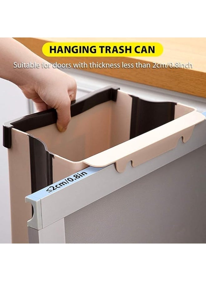 RokShop Foldable Hanging Trash Bin – Space-Saving Design for Kitchen and Home Use (Brown & Grey) - Image 5