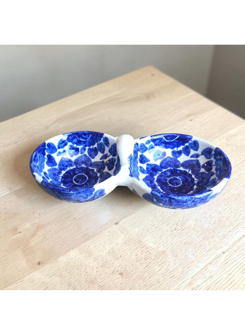 color zone pottery A ceramic and porcelain salt and pepper shaker, a uniquely shaped decorative nut bowl, size 11 - Image 3