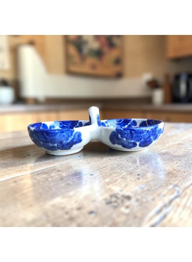 color zone pottery A ceramic and porcelain salt and pepper shaker, a uniquely shaped decorative nut bowl, size 11 - Image 2