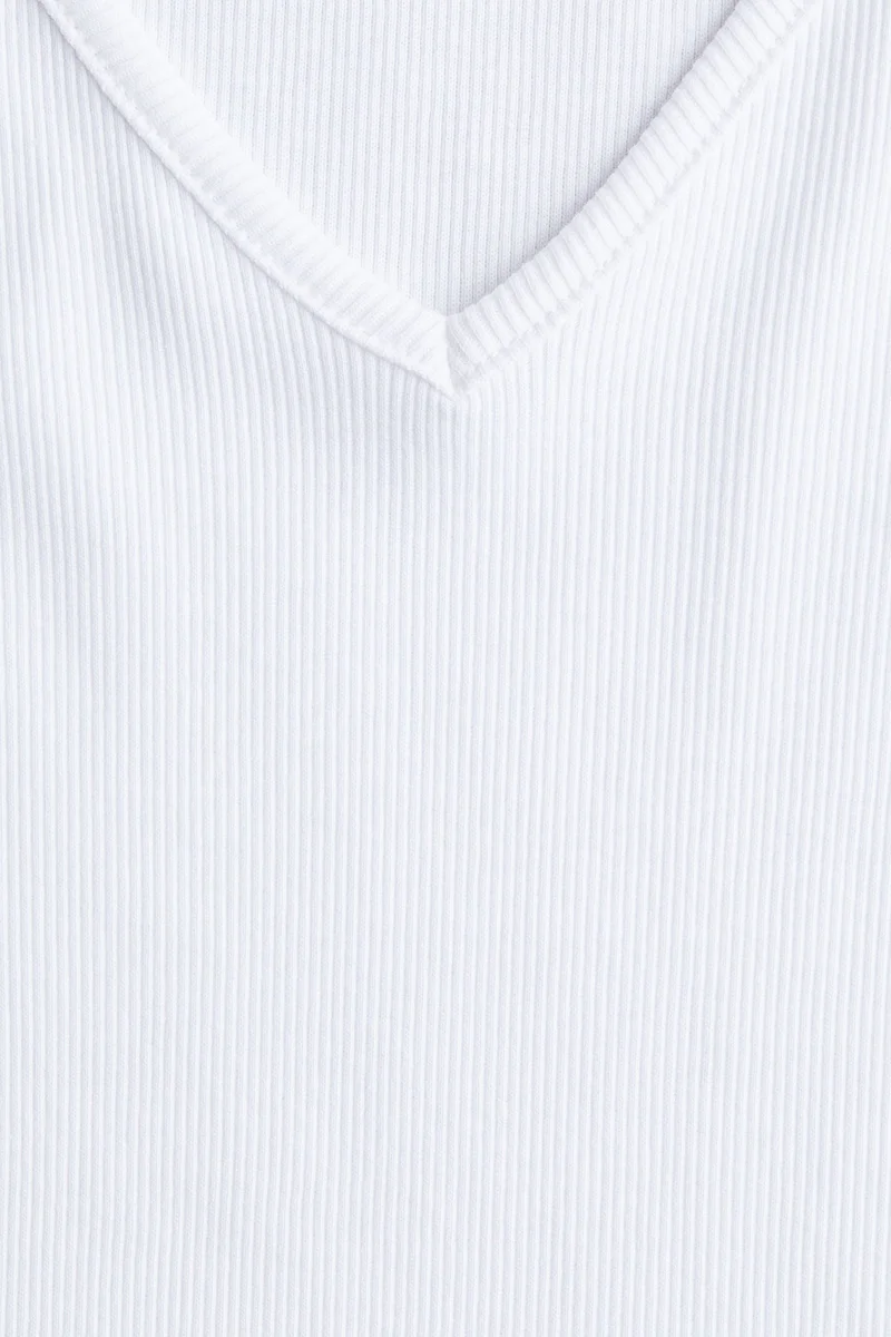 H&M Ribbed cotton jersey top