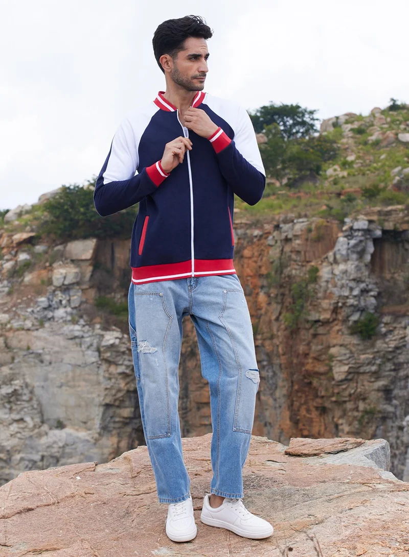 CAHOOT  Men's Multicolour Zip-Front Jacket With Raglan Sleeve for Men | Best Price UAE