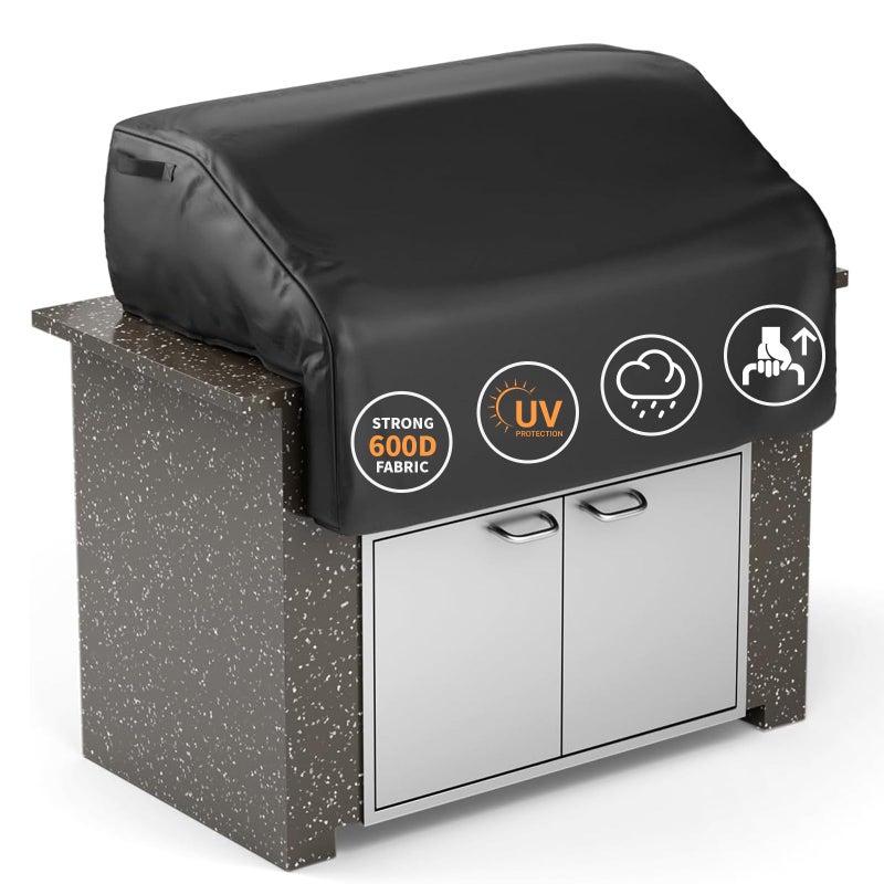 Grisun 32 Inch Built-in Grill Cover for Bull 45005 Built in Gas Grill, Grill Cover for Outdoor Grill, Bull Outdoor Kitchen & Grill Head Cover, Heavy Duty Waterproof BBQ Grill Cover with Handle - Image 1