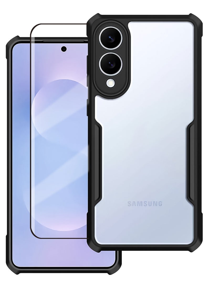 For Samsung Galaxy S25 Edge Case and Screen Protector Accessorise, Camera Lens Protection Back Cover, TPU+PC Shockproof Bumper Mobile Phone Case, Anti-Yellowing Slim Fit Protective Casing - Image 1