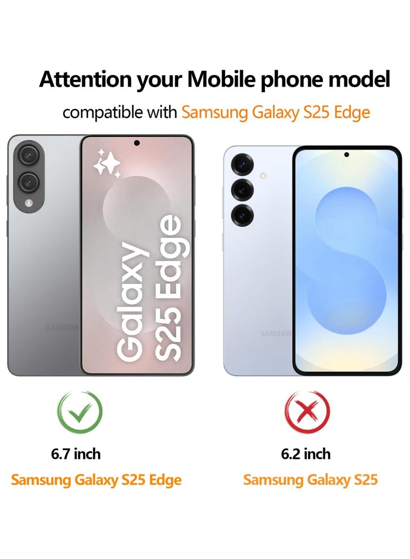 For Samsung Galaxy S25 Edge Case and Screen Protector Accessorise, Camera Lens Protection Back Cover, TPU+PC Shockproof Bumper Mobile Phone Case, Anti-Yellowing Slim Fit Protective Casing - Image 2