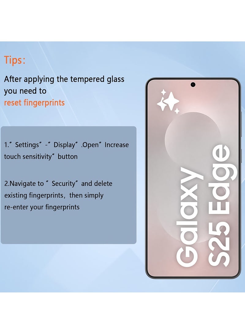 For Samsung Galaxy S25 Edge Case and Screen Protector Accessorise, Camera Lens Protection Back Cover, TPU+PC Shockproof Bumper Mobile Phone Case, Anti-Yellowing Slim Fit Protective Casing - Image 4