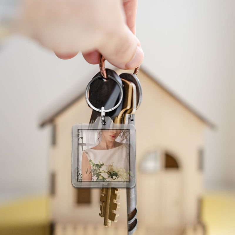 🏠 ميدالية مفاتيح إطار صور أكريليك شفافة للديكور - Image 2