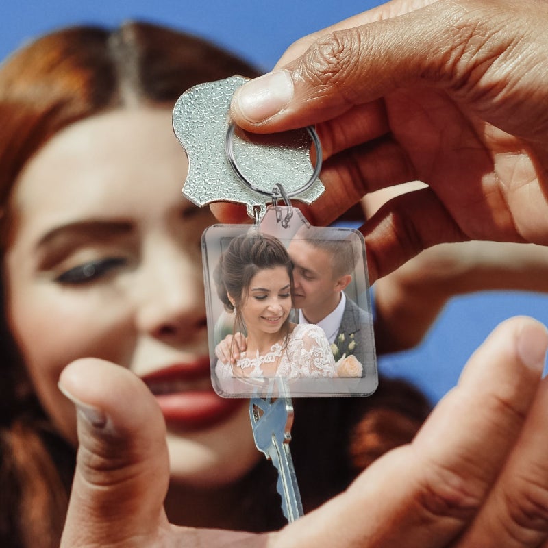 🏠 ميدالية مفاتيح إطار صور أكريليك شفافة للديكور - Image 3