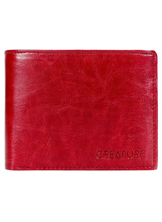 CREATURE محفظة CREATURE قابلة للطي بلون الكرز مصنوعة من الجلد الصناعي للرجال/الأولاد مع فتحات متعددة للبطاقات (اللون - كرز || WL-052) - Image 1