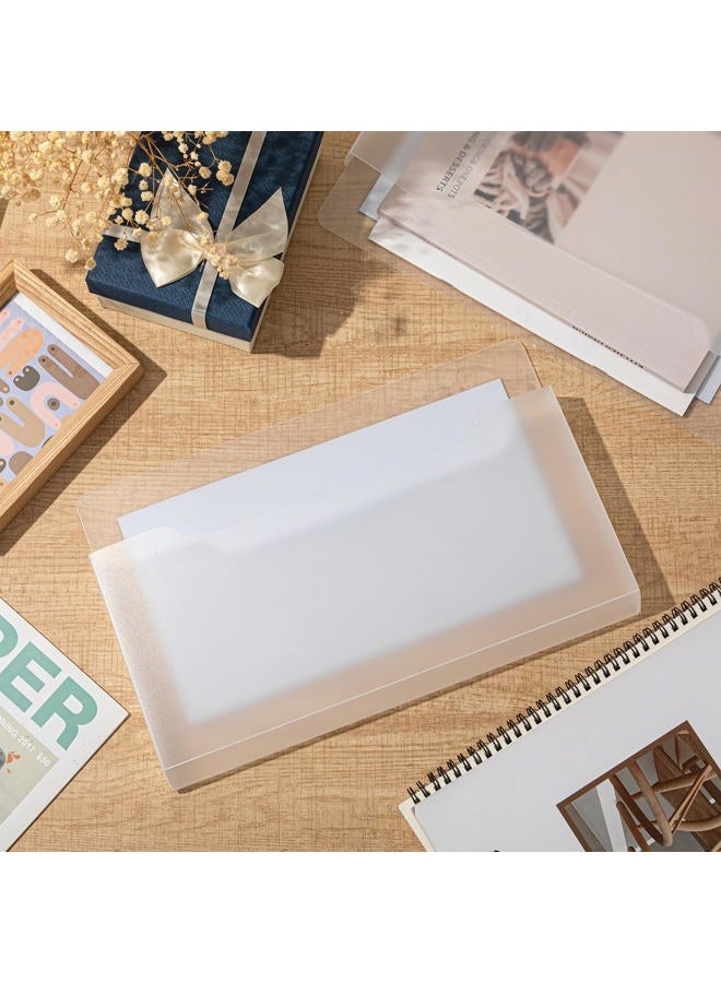 Feifeiya Magnetic Pocket File Holder Large File Folder Organizer Magnetic Paper Mail Letters Holder Wall Hanging Office Supplies for Refrigerator Whiteboard Storage Cabinets(Clear) - Image 3