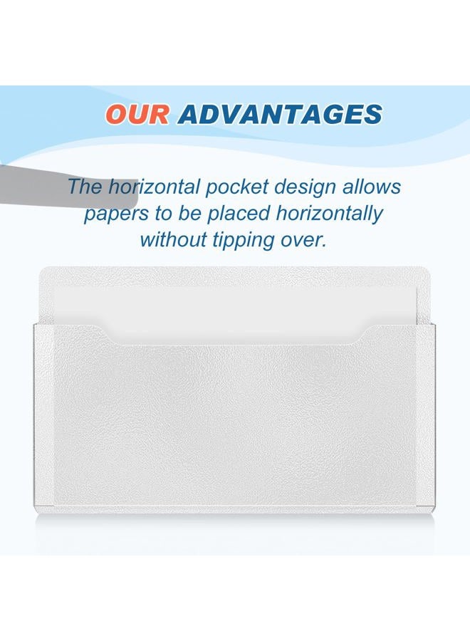 Feifeiya Magnetic Pocket File Holder Large File Folder Organizer Magnetic Paper Mail Letters Holder Wall Hanging Office Supplies for Refrigerator Whiteboard Storage Cabinets(Clear) - Image 4