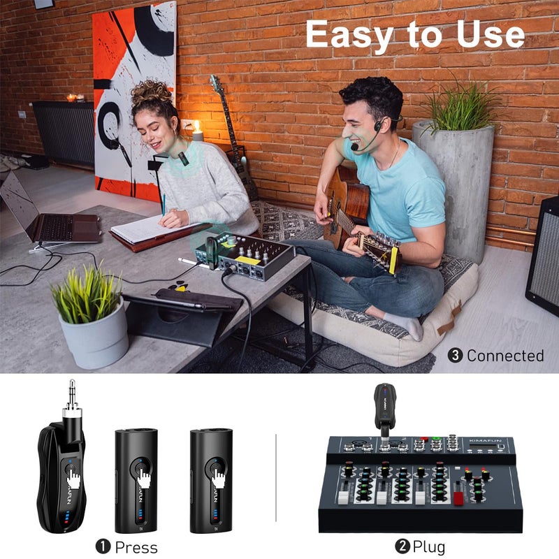 KIMAFUN Wireless Lavalier Microphone System, Wireless 2.4GHz Lapel Mics Handheld Mic 2 in 1 for Teaching, Teachers, Speech, Tour Guiding, Speaker, Amplifier, PA System, Broadcast, KM-G70(2TX1RX) - Image 5