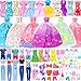 BJDBUS 50 Pcs Doll Clothes and Accessories 2 Wedding Gowns 4 Fashion Dresses 2 Tops 2 Pants Outfits 2 Swimsuits Bikini 10 Shoes 10 Hangers 17 Accessories Stuffers for 115 inch Girl Doll - Image 2