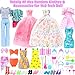 BJDBUS 50 Pcs Doll Clothes and Accessories 2 Wedding Gowns 4 Fashion Dresses 2 Tops 2 Pants Outfits 2 Swimsuits Bikini 10 Shoes 10 Hangers 17 Accessories Stuffers for 115 inch Girl Doll - Image 4