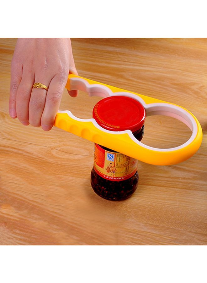 NIBEMINENT 4-In-1 Multifunction Twist Jar Opener Yellow/White 23 x 9.5 2.3centimeter - Image 4