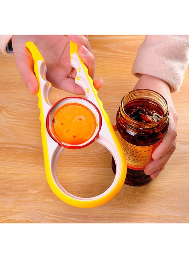 NIBEMINENT 4-In-1 Multifunction Twist Jar Opener Yellow/White 23 x 9.5 2.3centimeter - Image 5