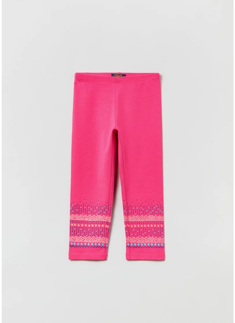 او في اس Three-Quarter Leggings With Print