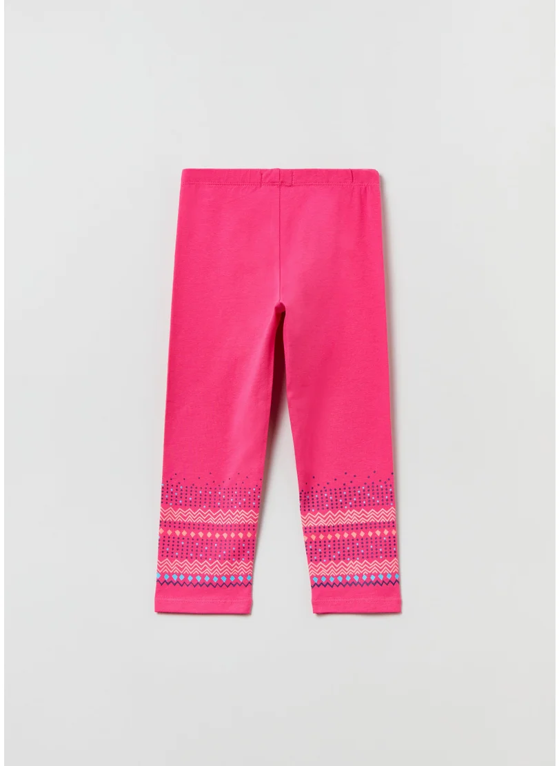 او في اس Three-Quarter Leggings With Print