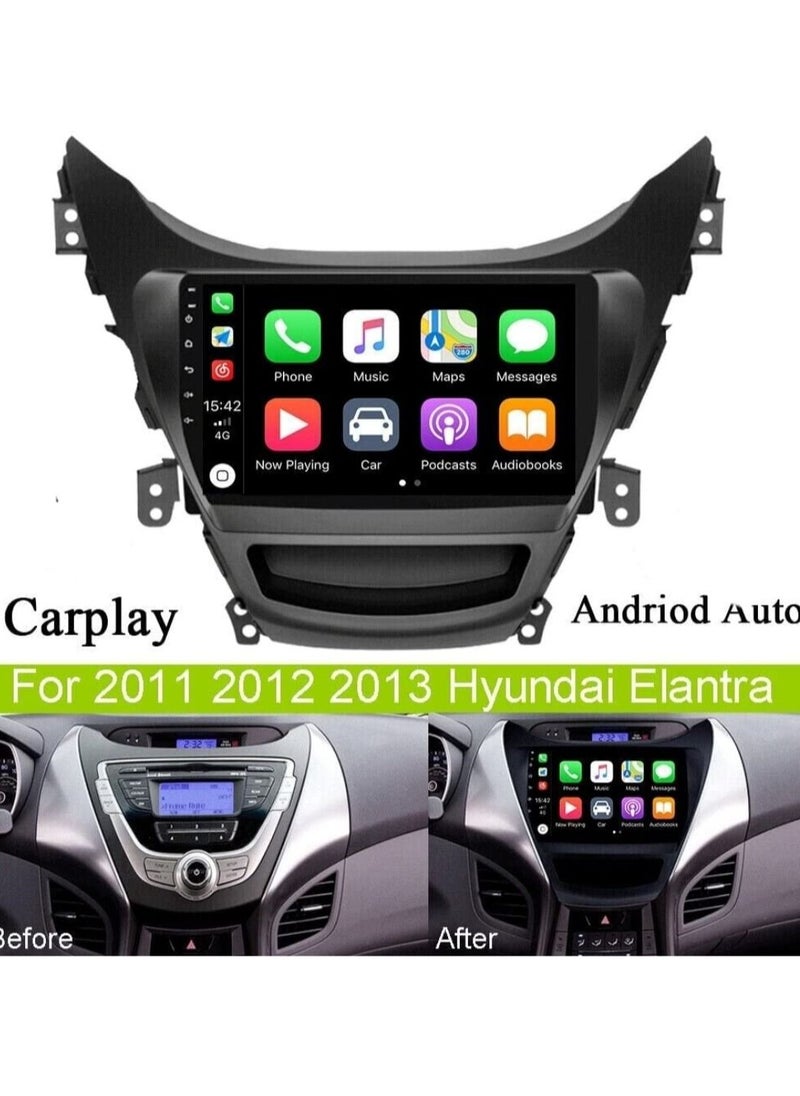 رايموس - شاشة Android لهيونداي إلنترا 2012 2013 ذاكرة وصول عشوائي سعتها 4 جيجا تدعم Apple Carplay Android Auto Wireless QLED شاشة تعمل باللمس دعم بطاقة SIM كاميرا DSP AHD متضمنة الملاحة دون اتصال الدعم عبر الإ - Image 1