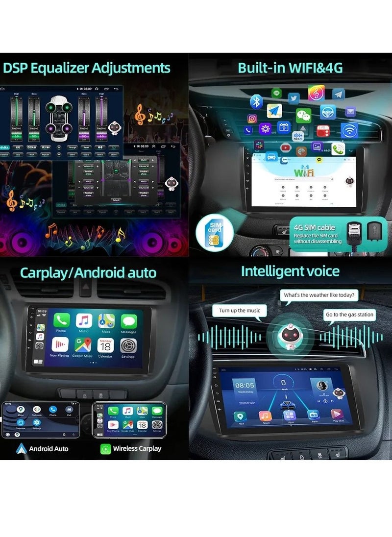 رايموس - شاشة Android لهيونداي إلنترا 2012 2013 ذاكرة وصول عشوائي سعتها 4 جيجا تدعم Apple Carplay Android Auto Wireless QLED شاشة تعمل باللمس دعم بطاقة SIM كاميرا DSP AHD متضمنة الملاحة دون اتصال الدعم عبر الإ - Image 1