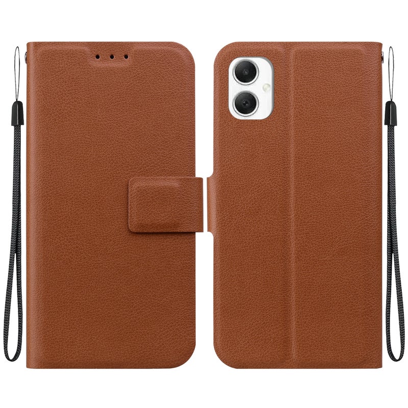 HuHa Protective Cover For Samsung Galaxy A06 4G Ultra-thin Voltage Magnetic Buckle Leather Phone Case(Brown) - Image 1