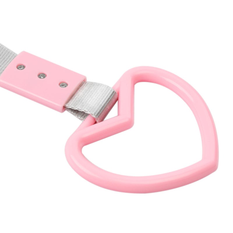 Car Warning Ring: White Heart-Shaped - Durable Steel Fastener Nylon-Reinforced Plastic Hand Strap for Car Interior Exterior Decoration Rear Bumper Warning - Image 2