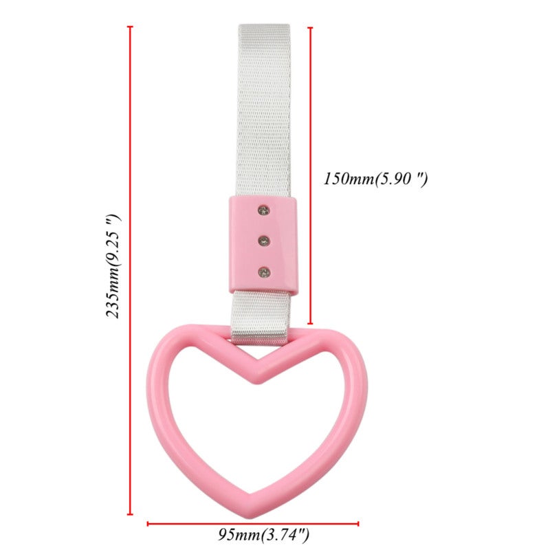 Car Warning Ring: White Heart-Shaped - Durable Steel Fastener Nylon-Reinforced Plastic Hand Strap for Car Interior Exterior Decoration Rear Bumper Warning - Image 4