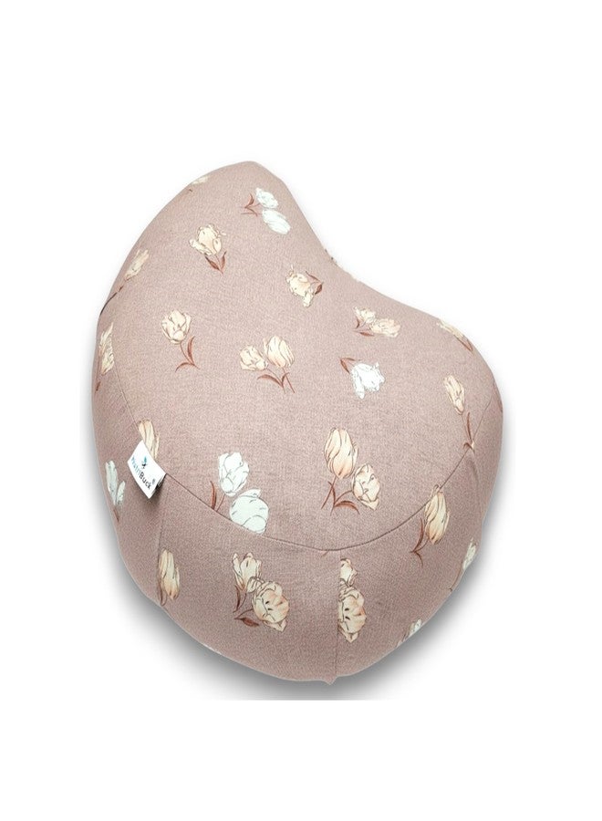NutriBuck® Buckwheat ZAFU Meditation Cushion Filled with Buckwheat Hulls (CRESCENT - SOFT PETAL) - Image 1