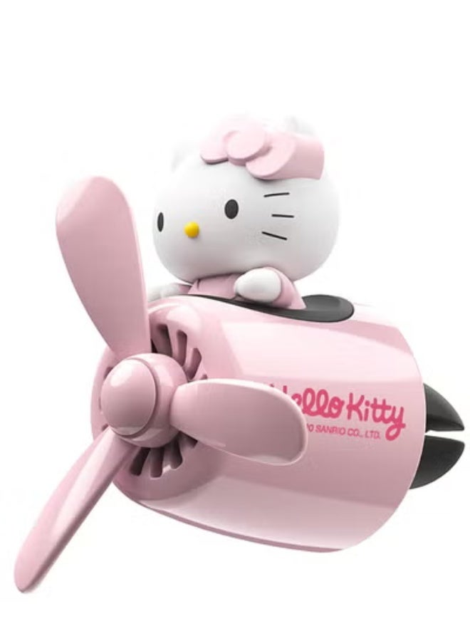 COYO معطر هواء السيارة، مشبك تهوية هالو كيتي، ملحقات داخلية، مروحة هواء دوارة، معطرات هواء كرتونية إبداعية للسيارة (وردي) - Image 1